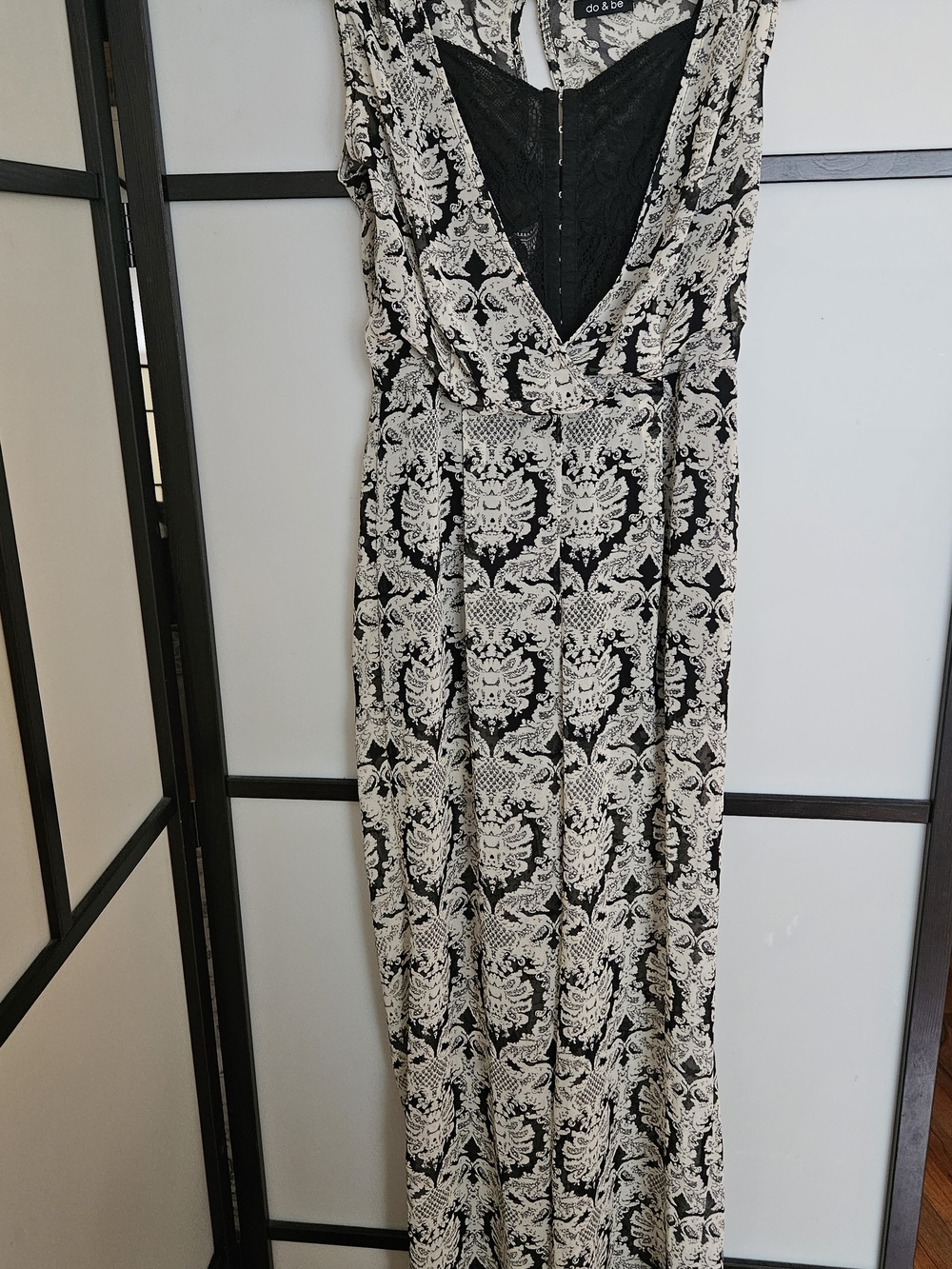 DO+BE Black and White Damask Jumpsuit